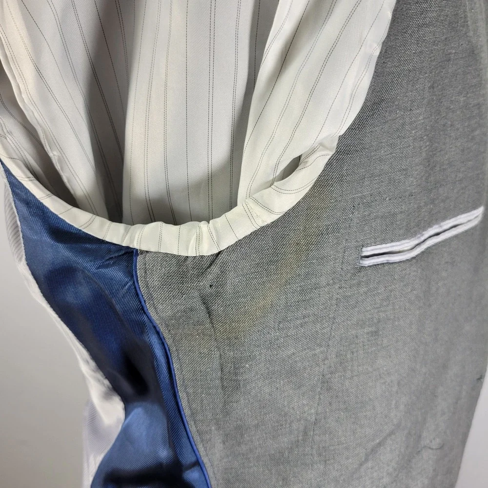 Banana Republic Men's Sport Coat Blazer Two Button Gray Cotton‎ Tailored Fit 44R